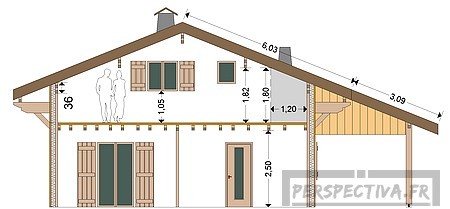 coupe chalet bois 100 m2 3 chambres