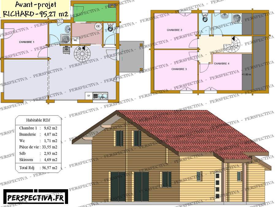 croquis plan maison