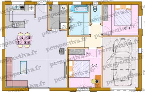 maison bois 2 chambres 80 m2 garage