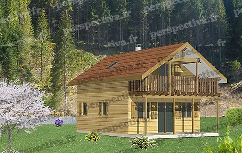 modèle chalet bois 70 m2 location