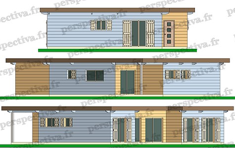 modèle maison bois contemporaine toit plat