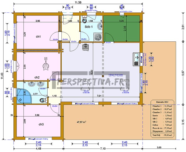 plan gratuit maison individuelle 3 chambres 100 m2