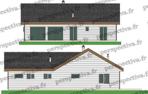 plan maison bois 3 chambres