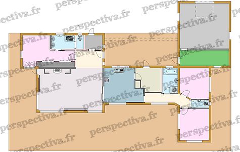 plan maison bois contemporaine