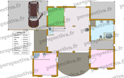 plan maison bois toit plat