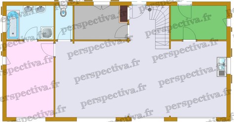 plan maison individuelle bois 5 chambres 150 m2 bureau mezzanine