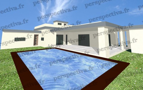 plan maison individuelle moderne toit plat