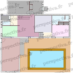 plan maison individuelle piscine