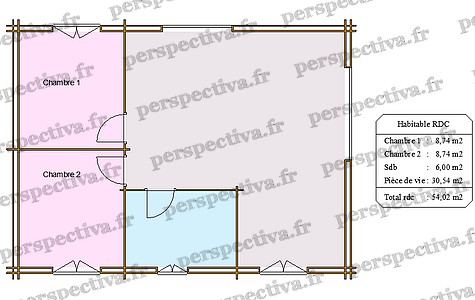 plan petite maison bois 50 m2