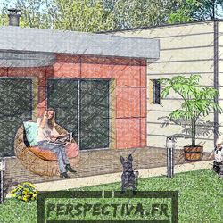 plan maison cube design 3 chambres garage terrasse