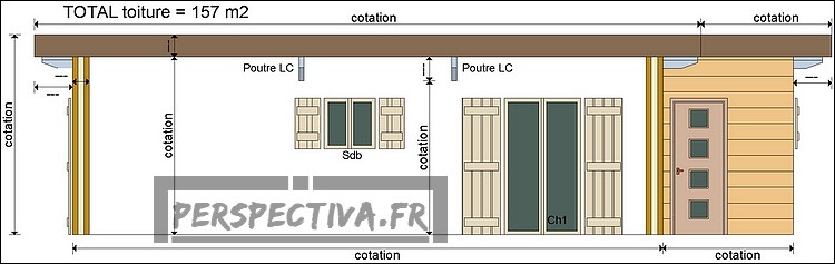 vue en coupe maison bois individuelle