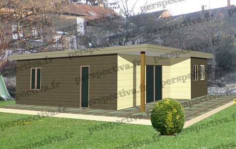 petite maison individuelle bois moderne toit plat 65 m2