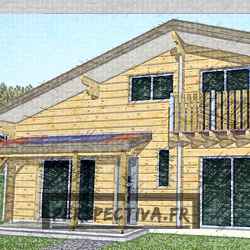 plan chalet en bois 3 chambres mezzanine